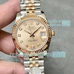 Swiss Copy Rolex Datejust Ladies 31mm Salmon Dial Two-tone Rose Gold Watch 
